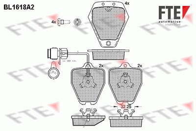 Fte Bremsbelagsatz, Scheibenbremse [Hersteller-Nr. 9010253] für Audi von FTE