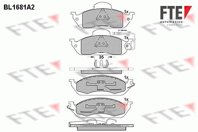 Fte Bremsbelagsatz, Scheibenbremse [Hersteller-Nr. 9010291] für Mercedes-Benz von FTE