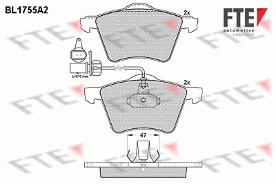 Fte Bremsbelagsatz, Scheibenbremse [Hersteller-Nr. 9010336] für VW von FTE