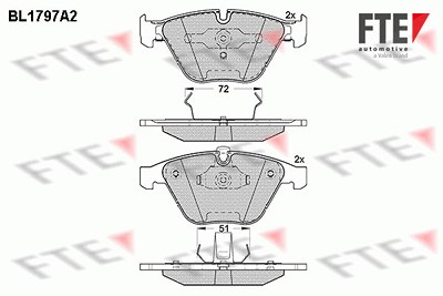 Fte Bremsbelagsatz, Scheibenbremse [Hersteller-Nr. 9010369] für BMW von FTE