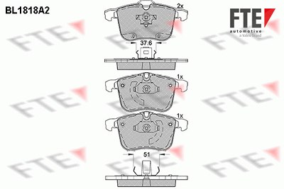 Fte Bremsbelagsatz, Scheibenbremse [Hersteller-Nr. 9010396] für Cadillac, Opel, Saab von FTE