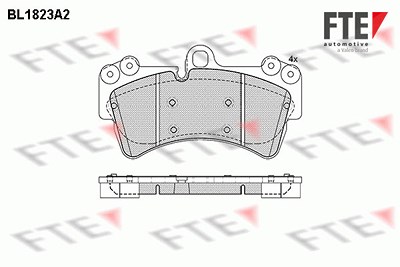 Fte Bremsbelagsatz, Scheibenbremse [Hersteller-Nr. 9010401] für Audi, Porsche, VW von FTE