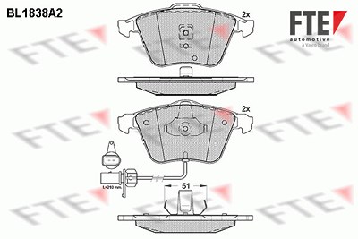 Fte Bremsbelagsatz, Scheibenbremse [Hersteller-Nr. 9010414] für Audi von FTE