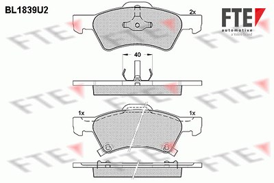 Fte Bremsbelagsatz, Scheibenbremse [Hersteller-Nr. 9010415] für Chrysler, Dodge von FTE