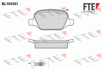 Fte Bremsbelagsatz, Scheibenbremse [Hersteller-Nr. 9010421] für Alfa Romeo, Fiat, Lancia von FTE