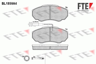 Fte Bremsbelagsatz, Scheibenbremse [Hersteller-Nr. 9010437] für Citroën, Fiat, Peugeot von FTE