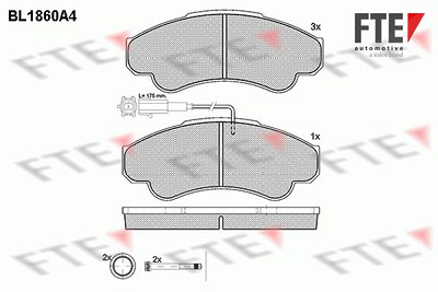 Fte Bremsbelagsatz, Scheibenbremse [Hersteller-Nr. 9010439] für Citroën, Fiat, Peugeot von FTE