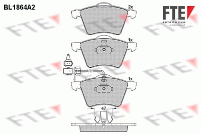 Fte Bremsbelagsatz, Scheibenbremse [Hersteller-Nr. 9010444] für Ford, Seat, VW von FTE