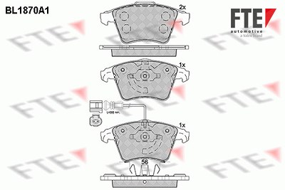 Fte Bremsbelagsatz, Scheibenbremse [Hersteller-Nr. 9010450] für VW von FTE