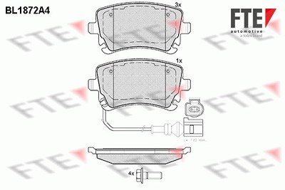 Fte Bremsbelagsatz, Scheibenbremse [Hersteller-Nr. 9010453] für Audi, VW von FTE