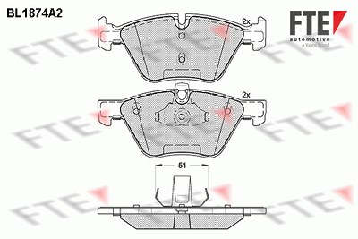 Fte Bremsbelagsatz, Scheibenbremse [Hersteller-Nr. 9010457] für BMW von FTE