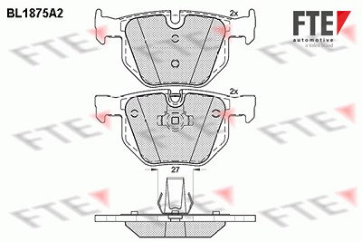 Fte Bremsbelagsatz, Scheibenbremse [Hersteller-Nr. 9010459] für BMW von FTE