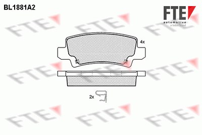 Fte Bremsbelagsatz, Scheibenbremse [Hersteller-Nr. 9010466] für Toyota von FTE