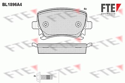 Fte Bremsbelagsatz, Scheibenbremse [Hersteller-Nr. 9010484] für Audi, Seat, Skoda, VW von FTE