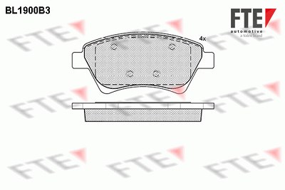 Fte Bremsbelagsatz, Scheibenbremse [Hersteller-Nr. 9010489] für Renault von FTE