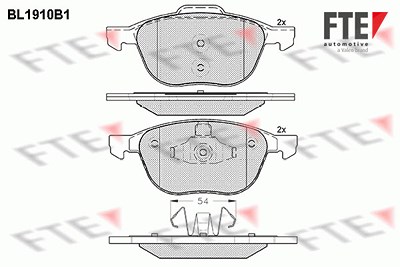 Fte Bremsbelagsatz, Scheibenbremse [Hersteller-Nr. 9010500] für Ford von FTE