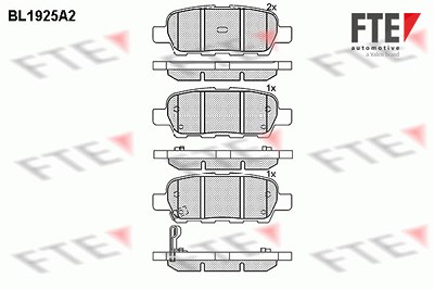 Fte Bremsbelagsatz, Scheibenbremse [Hersteller-Nr. 9010511] für Infiniti, Nissan, Renault von FTE