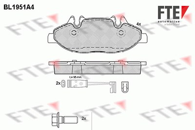 Fte Bremsbelagsatz, Scheibenbremse [Hersteller-Nr. 9010536] für Mercedes-Benz von FTE