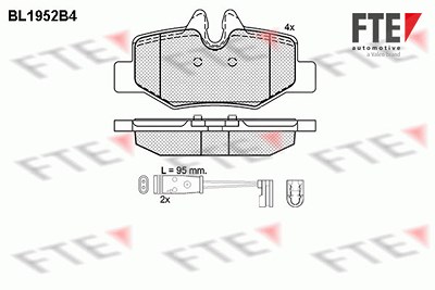 Fte Bremsbelagsatz, Scheibenbremse [Hersteller-Nr. 9010539] für Mercedes-Benz von FTE