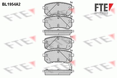 Fte Bremsbelagsatz, Scheibenbremse [Hersteller-Nr. 9010541] für Hyundai, Kia von FTE