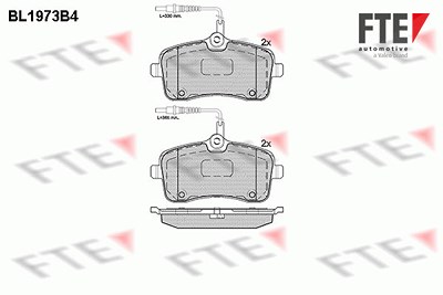 Fte Bremsbelagsatz, Scheibenbremse [Hersteller-Nr. 9010560] für Peugeot von FTE