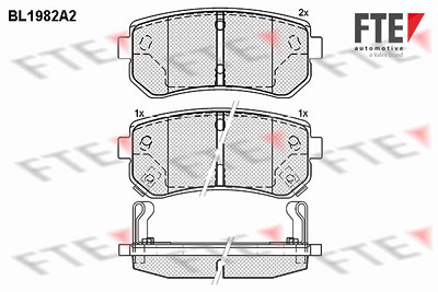 Fte Bremsbelagsatz, Scheibenbremse [Hersteller-Nr. 9010572] für Hyundai, Kia von FTE