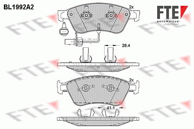 Fte Bremsbelagsatz, Scheibenbremse [Hersteller-Nr. 9010580] für VW, Audi von FTE