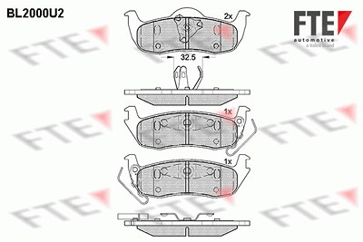 Fte Bremsbelagsatz, Scheibenbremse [Hersteller-Nr. 9010586] für Jeep von FTE