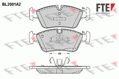 Fte Bremsbelagsatz, Scheibenbremse [Hersteller-Nr. 9010587] für BMW von FTE