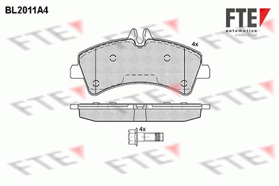 Fte Bremsbelagsatz, Scheibenbremse [Hersteller-Nr. 9010598] für Mercedes-Benz, VW von FTE