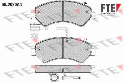 Fte Bremsbelagsatz, Scheibenbremse [Hersteller-Nr. 9010606] für Citroën, Fiat, Peugeot von FTE