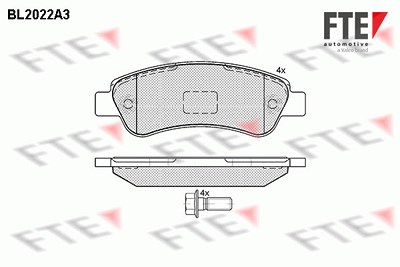 Fte Bremsbelagsatz, Scheibenbremse [Hersteller-Nr. 9010608] für Citroën, Fiat, Peugeot von FTE