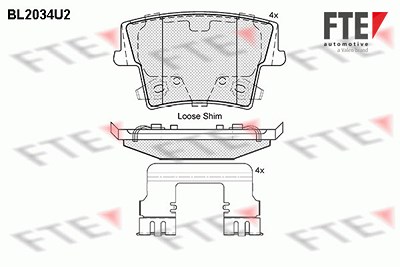 Fte Bremsbelagsatz, Scheibenbremse [Hersteller-Nr. 9010619] für Chrysler, Dodge, Lancia von FTE