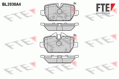 Fte Bremsbelagsatz, Scheibenbremse [Hersteller-Nr. 9010623] für BMW von FTE