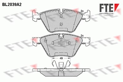 Fte Bremsbelagsatz, Scheibenbremse [Hersteller-Nr. 9010625] für BMW von FTE