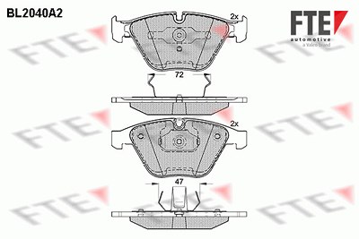 Fte Bremsbelagsatz, Scheibenbremse [Hersteller-Nr. 9010626] für BMW von FTE