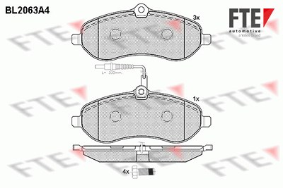 Fte Bremsbelagsatz, Scheibenbremse [Hersteller-Nr. 9010646] für Citroën, Fiat, Lancia, Peugeot, Toyota von FTE