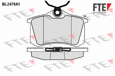 Fte Bremsbelagsatz, Scheibenbremse [Hersteller-Nr. 9010757] für Audi, Citroën, Ds, Nissan, Opel, Peugeot, Renault, Seat, Skoda, VW von FTE