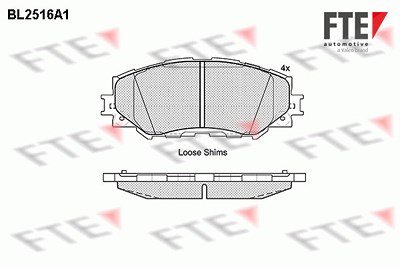 Fte Bremsbelagsatz, Scheibenbremse [Hersteller-Nr. 9010774] für Lancia, Lexus, Subaru, Toyota von FTE