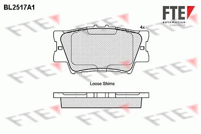 Fte Bremsbelagsatz, Scheibenbremse [Hersteller-Nr. 9010775] für Lexus, Toyota von FTE