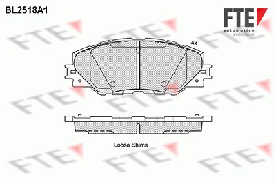 Fte Bremsbelagsatz, Scheibenbremse [Hersteller-Nr. 9010776] für Toyota von FTE