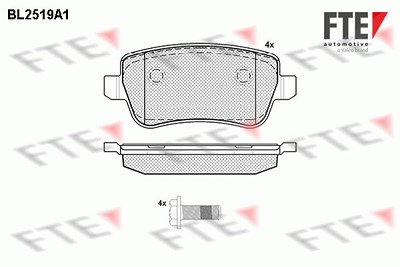 Fte Bremsbelagsatz, Scheibenbremse [Hersteller-Nr. 9010777] für Fiat von FTE