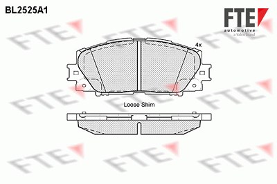 Fte Bremsbelagsatz, Scheibenbremse [Hersteller-Nr. 9010780] für Daihatsu, Toyota von FTE