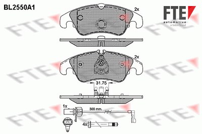 Fte Bremsbelagsatz, Scheibenbremse [Hersteller-Nr. 9010803] für Audi, Ford von FTE