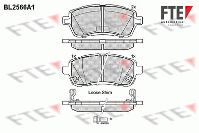 Fte Bremsbelagsatz, Scheibenbremse [Hersteller-Nr. 9010817] für Daihatsu, Ford, Mazda von FTE