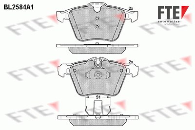 Fte Bremsbelagsatz, Scheibenbremse [Hersteller-Nr. 9010835] für Jaguar von FTE