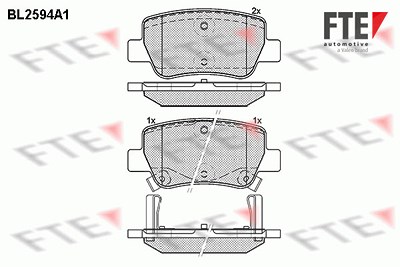 Fte Bremsbelagsatz, Scheibenbremse [Hersteller-Nr. 9010845] für Toyota von FTE