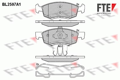 Fte Bremsbelagsatz, Scheibenbremse [Hersteller-Nr. 9010848] für Dacia, Lada, Renault von FTE