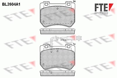 Fte Bremsbelagsatz, Scheibenbremse [Hersteller-Nr. 9010854] für Alfa Romeo von FTE