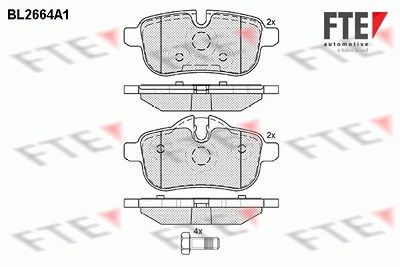 Fte Bremsbelagsatz, Scheibenbremse [Hersteller-Nr. 9010902] für BMW von FTE